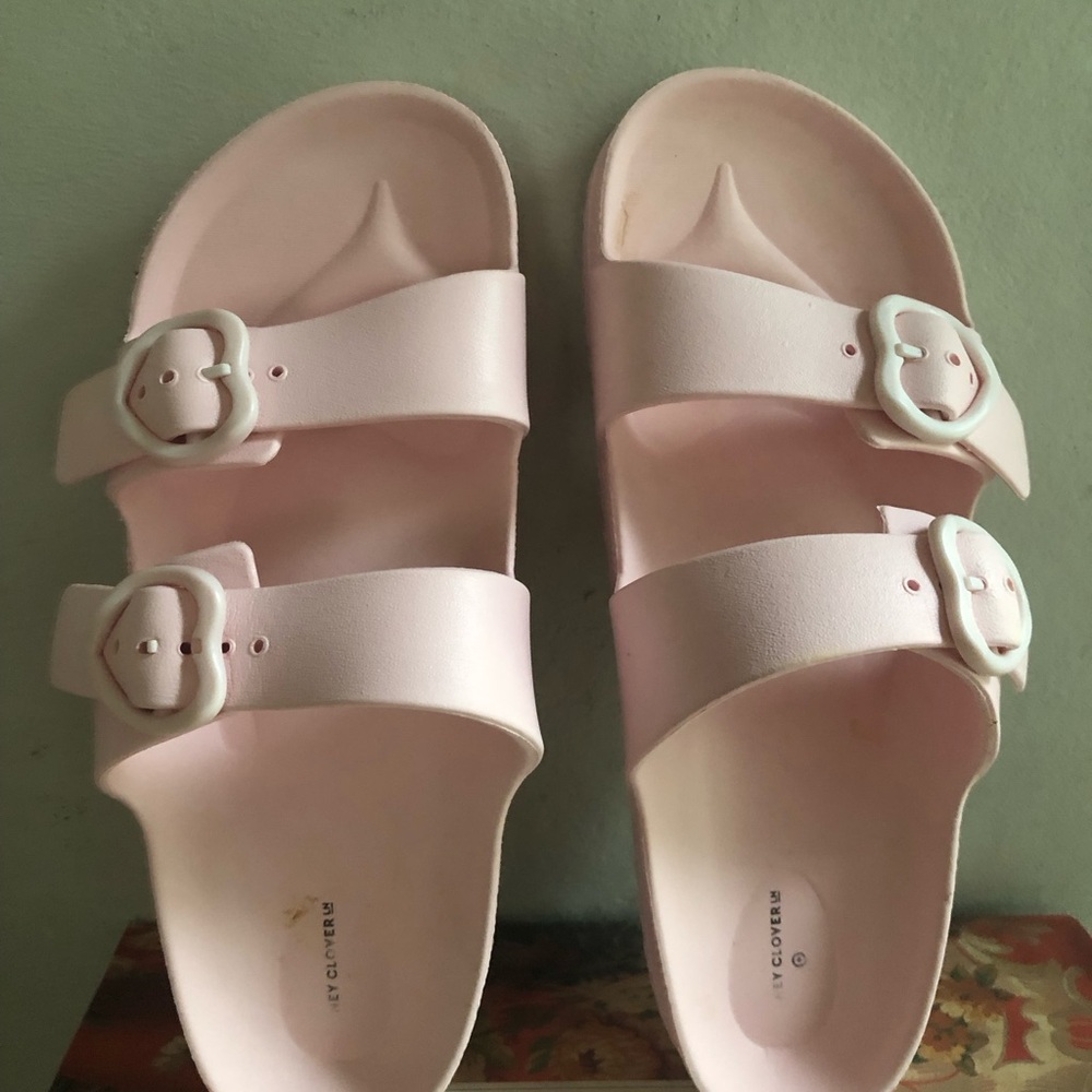 Stoney Clover Lane Pink Double-Buckle Slide Sandals size 9 US - target